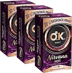 Okey Nirvana Hot 20'li 3 Adet Prezervatif