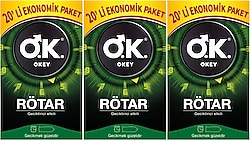 Okey Rötar 20'li 3 Adet Prezervatif