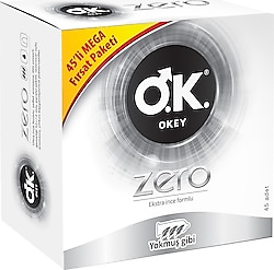 Okey Zero 45'li Mega Fırsat Paketi Prezervatif