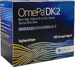 OmePa DK2 Omega 3 Vitamin D ve MK-7 100 Kapsül