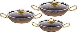 OMS 3032 Gold 6 Parça Kapaklı Granit Sahan Seti