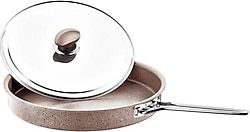 OMS 3222 Kahverengi 34 cm Metal Kapaklı Granit Balık Tavası