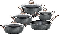 OMS 3543 Mermaid Sets 9 Parça Biogranit Tencere Seti