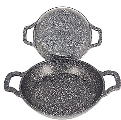 OMS 3729 Siyah 18-20 cm 2'li Granit Döküm Sahan Seti