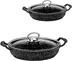 OMS 4 Parça 18-22 cm Kapaklı Granit Döküm Sahan Seti