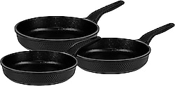 OMS Fry Pan 3737 20-24-28 Döküm Granit 3'lü Tava Seti