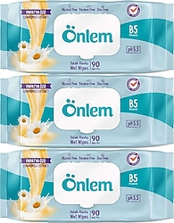Önlem Papatyalı 90 Yaprak 3'lü Paket Islak Mendil