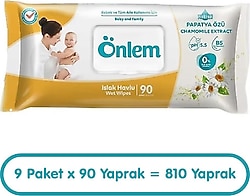 Önlem Papatyalı 90 Yaprak 9'lu Paket Islak Mendil