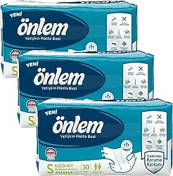 Önlem Tekstil Yüzeyli Belbantlı Küçük Boy S 30'lu 3 Adet Hasta Bezi