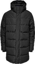 Only & Sons Carl 22020156 Kapüşonlu Siyah Erkek Şişme Mont