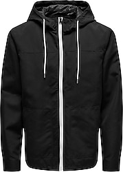 Only & Sons Matt 22024156 Kapüşonlu Siyah Erkek Mont