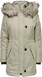 Only Irish Fur Winter 15213755 Kapüşonlu Kürklü Bej Kadın Parka