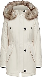 Only Irish Fur Winter 15213755 Kapüşonlu Kürklü Beyaz Kadın Parka