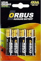 Orbus 4'lü AA Alkalin Kalem Pil