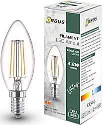 ORBUS BCB3 Clear 4 W E14 Beyaz Işık Ampul