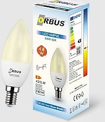 Orbus Bright 4.8 W Sarı Işık E14 Led Ampul