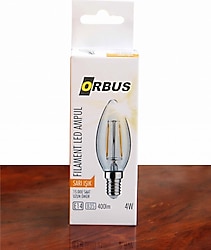 Orbus ORB-BC3 4 W E14 400 Lümen Sarı Işık Mum Ampul