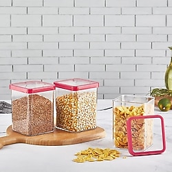 Organizers Gold Kapaklı Şeffaf Saklama Kabı 1000 ml 3'lü Set