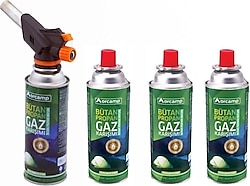 Orcamp CX-500-227 4'lü Gaz Kartuşlu Çakmaklı Pürmüz