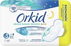 Orkid Ekstra Hassas Koruma Gece Boy 3 Hijyenik Ped 7'li