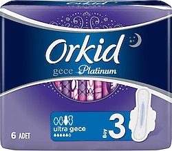 Orkid Platinum Ultra Gece Boy 3 Hijyenik Ped 6'lı