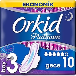 Orkid Platinum Gece Boy 3 Hijyenik Ped 10'lu