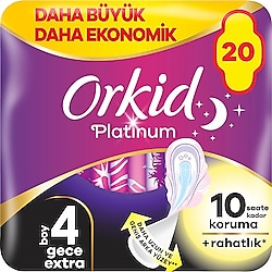 Orkid Platinum Gece Ekstra Boy 4 Hijyenik Ped 20'li