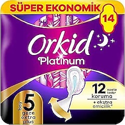 Orkid Platinum Gece Extra Plus 14'lü Hijyenik Ped