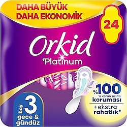 Orkid Platinum Gece & Gündüz Boy 3 Hijyenik Ped 24'lü