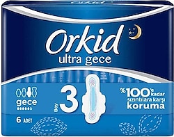 Orkid Ultra Gece Boy 3 Hijyenik Ped 6'lı