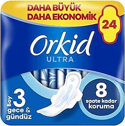 Orkid Ultra Gece & Gündüz Boy 3 24'lü Hijyenik Ped