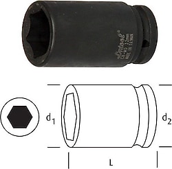 Osaka LN1210 1/2'' 6 Köşe 10 mm Havalı Lokma Anahtar