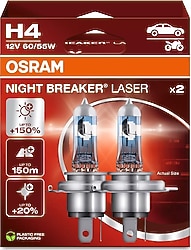 Osram Night Breaker Laser H4 64193NL 55 W 2'li Oto Ampul