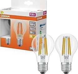 Osram Sarı Işık 11 W-100 W E27 2'li Rustik LED Ampul