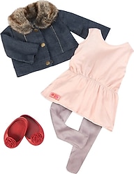 Our Generation Kıyafet Jean Jacket & Fur Collar