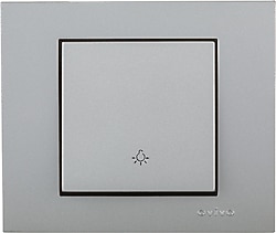 Ovivo Grano Sıva Altı Çerçeveli Gümüş Light Anahtar Priz