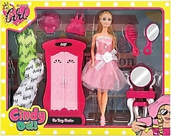 Oydaş Oyuncak Cindy Doll Makyaj Masalı Dolaplı Bebek