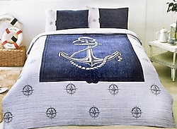 Özdilek Anchor Denim Çift Kişilik Pike Takımı