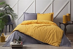Özdilek Colormix Ranforce Gold Antrasit Çift Kişilik Nevresim Takımı