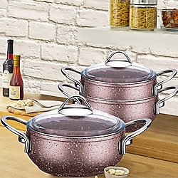 Özkent K-543 6 Parça Granit Güveç Seti Rose