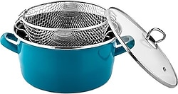 Paçi Emaye 22 cm Mavi Kızartma Tenceresi