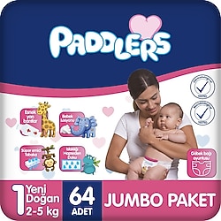 Paddlers 1 Numara Yenidoğan 64'lü Bebek Bezi