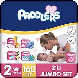 Paddlers 2 Numara Mini 160'lı Bebek Bezi