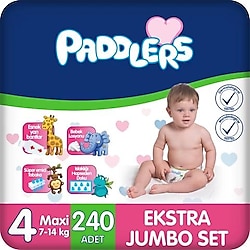 Paddlers 4 Numara Maxi 240'lı Bebek Bezi