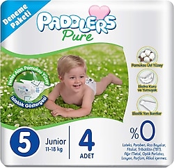Paddlers Pure 5 Numara Junior 4'lü Deneme Paketi Bebek Bezi