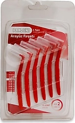 Pakdent Kırmızı L Tipi 0.5 mm 6'lı Arayüz Fırçası