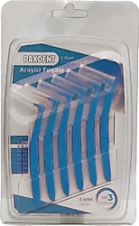 Pakdent Mavi L Tipi 0.6 mm 6'lı Arayüz Fırçası