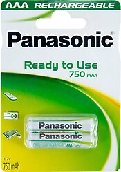 Panasonic Şarj Edilebilir 750 mAh AAA 2'li İnce Kalem Pil