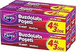 Parex Büyük Boy Buzdolabı Poşeti 4x15'li