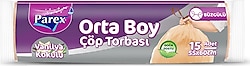 Parex Vanilya Kokulu Büzgülü Orta Boy Çöp Poşeti 15'li